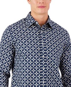 Club Room Men's Long-Sleeve Pineapple Refined Woven Shirt, Created For Macy's -macys shop 23534667 fpx