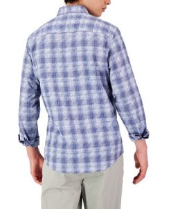 Alfani Men's Long-Sleeve Domina Plaid Yarn-Dyed Shirt, Created For Macy's -macys shop 23534793 fpx