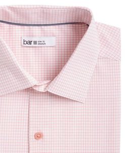 Bar III Men's Slim Fit Grid Print Dress Shirt, Created For Macy's -macys shop 23567910 fpx
