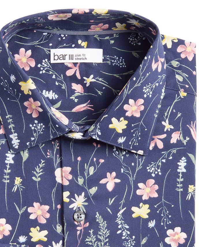 Men's Slim Fit Floral Print Dress Shirt, Created For Macy's Bar III Men's Slim Fit Floral Print Dress Shirt, Created For Macy's -macys shop