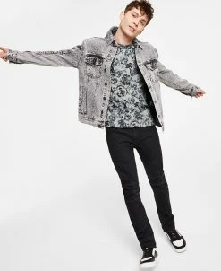 INC International Concepts Men's Classic-Fit Denim Moto Jacket, Classic-Fit Graphic T-Shirt & Slim-Straight Fit Jeans, Created For Macy's