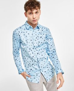 INC International Concepts Slim-Fit Floral-Print Dress Shirt, Created For Macy's