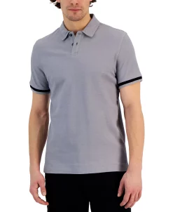 Alfani Men's Regular-Fit Tipped Polo Shirt, Created For Macy's -macys shop 23642561 fpx