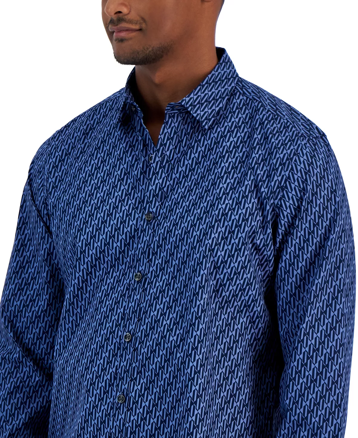 Men's Mode Geometric Print Long-Sleeve Shirt, Created For Macy's Alfani Men's Mode Geometric Print Long-Sleeve Shirt, Created For Macy's -macys shop