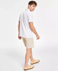 INC International Concepts Men's Rib Knit Button-Up Short-Sleeve Shirt, Created For Macy's -macys shop 23666984 fpx