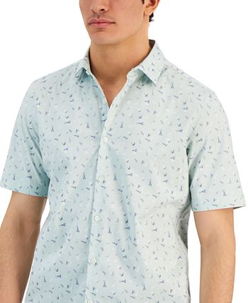 Men's Trion Classic-Fit Geo-Print Button-Down Poplin Shirt, Created For Macy's Alfani Men's Trion Classic-Fit Geo-Print Button-Down Poplin Shirt, Created For Macy's -macys shop
