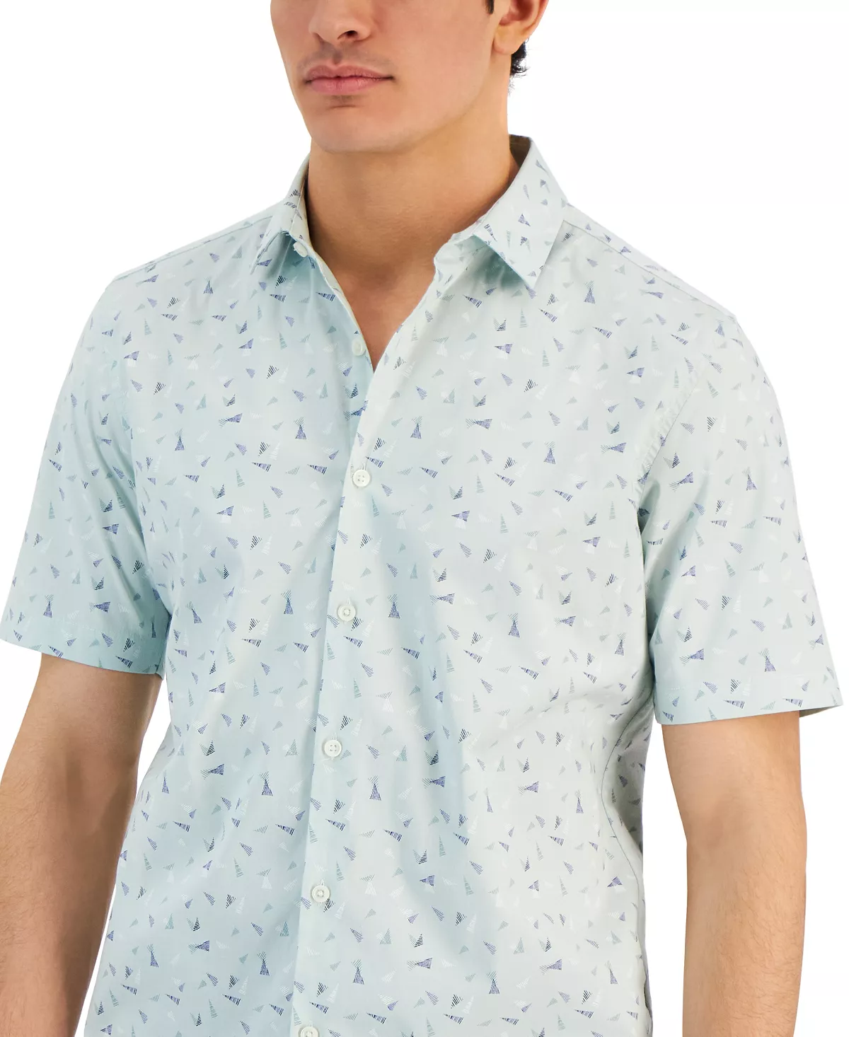 Men's Trion Classic-Fit Geo-Print Button-Down Poplin Shirt, Created For Macy's Alfani Men's Trion Classic-Fit Geo-Print Button-Down Poplin Shirt, Created For Macy's -macys shop
