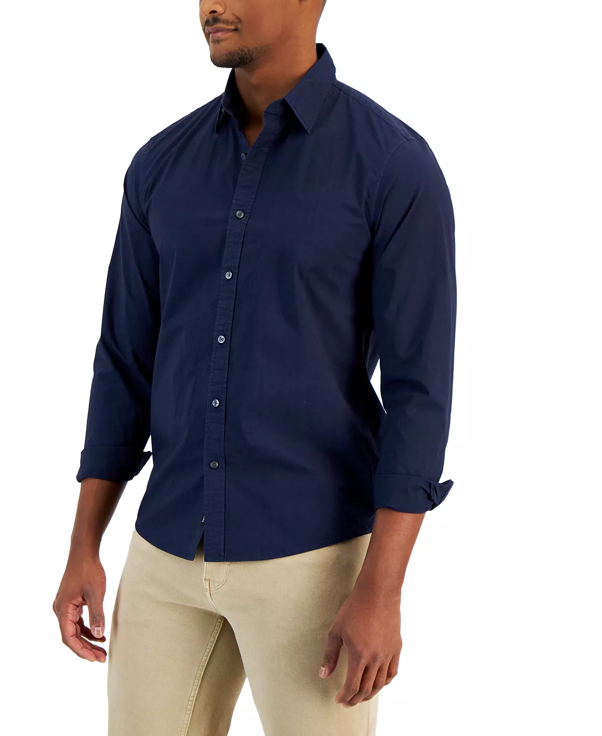 n's Slim-Fit Solid Garment Dyed Long-Sleeve Button-Up Shirt Michael Kors N's Slim-Fit Solid Garment Dyed Long-Sleeve Button-Up Shirt -macys shop