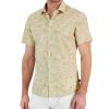 Michael Kors N's Slim-Fit Stretch Tonal Floral Print Short-Sleeve Button-Up Shirt