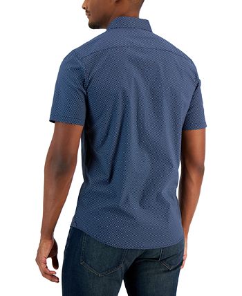 n's Slim-Fit Stretch Arrow Geometric Print Short-Sleeve Button-Up Shirt Michael Kors N's Slim-Fit Stretch Arrow Geometric Print Short-Sleeve Button-Up Shirt -macys shop