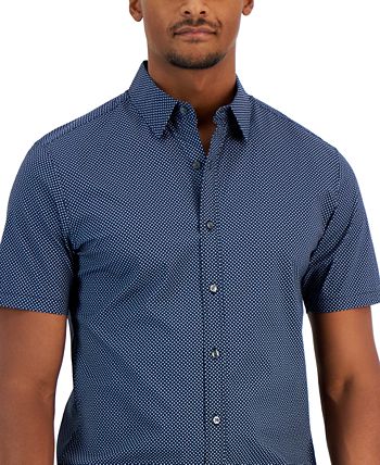 n's Slim-Fit Stretch Arrow Geometric Print Short-Sleeve Button-Up Shirt Michael Kors N's Slim-Fit Stretch Arrow Geometric Print Short-Sleeve Button-Up Shirt -macys shop