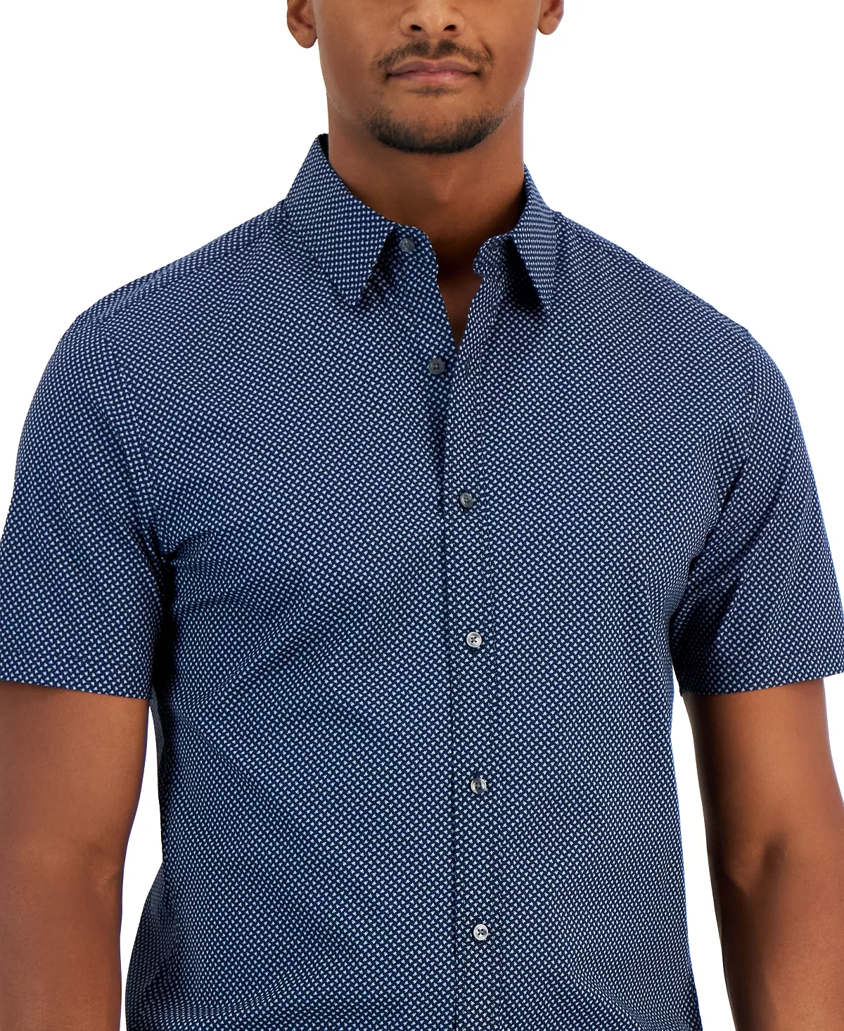 n's Slim-Fit Stretch Arrow Geometric Print Short-Sleeve Button-Up Shirt Michael Kors N's Slim-Fit Stretch Arrow Geometric Print Short-Sleeve Button-Up Shirt -macys shop