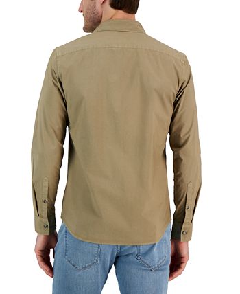 n's Slim-Fit Solid Garment Dyed Long-Sleeve Button-Up Shirt Michael Kors N's Slim-Fit Solid Garment Dyed Long-Sleeve Button-Up Shirt -macys shop