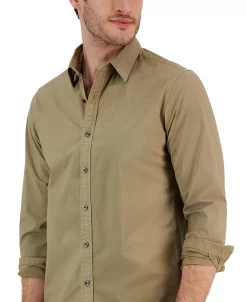 Michael Kors N's Slim-Fit Solid Garment Dyed Long-Sleeve Button-Up Shirt 6 Michael Kors N's Slim-Fit Solid Garment Dyed Long-Sleeve Button-Up Shirt -macys shop 23827121 fpx