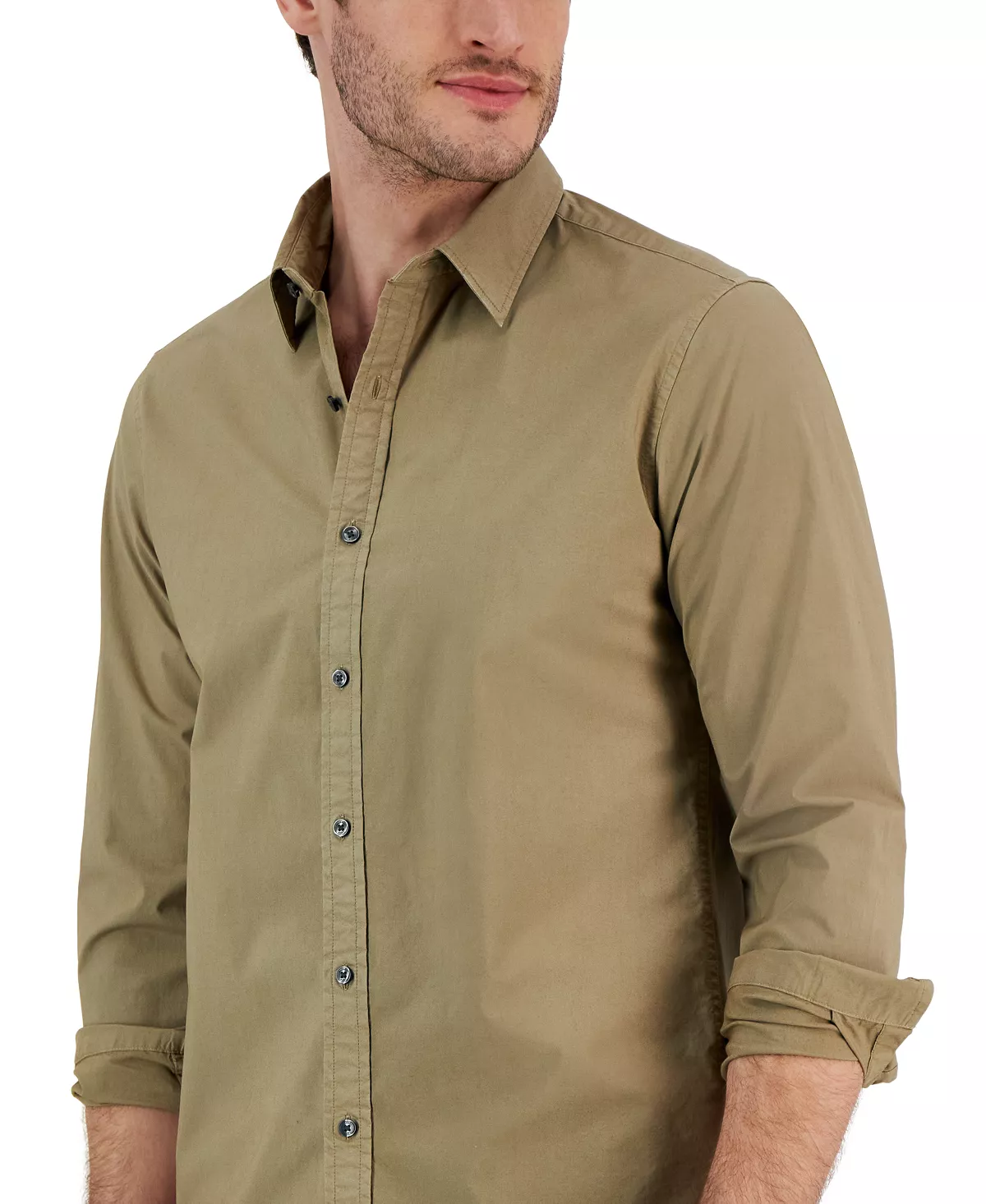 n's Slim-Fit Solid Garment Dyed Long-Sleeve Button-Up Shirt Michael Kors N's Slim-Fit Solid Garment Dyed Long-Sleeve Button-Up Shirt -macys shop