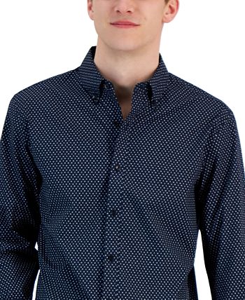 n's Slim-Fit Stretch Double Diamond Print Long-Sleeve Button-Up Shirt Michael Kors N's Slim-Fit Stretch Double Diamond Print Long-Sleeve Button-Up Shirt -macys shop