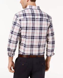 Club Room Men's Perry Plaid Stretch Shirt With Pocket, Created For Macy's -macys shop 8877418 fpx
