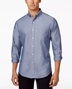 Club Room Men's Solid Stretch Oxford Cotton Shirt, Created For Macy's -macys shop 8906848 fpx