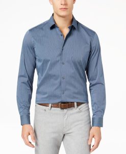 Alfani Men’s STRETCH Modern Stripe Shirt, Created For Macy's