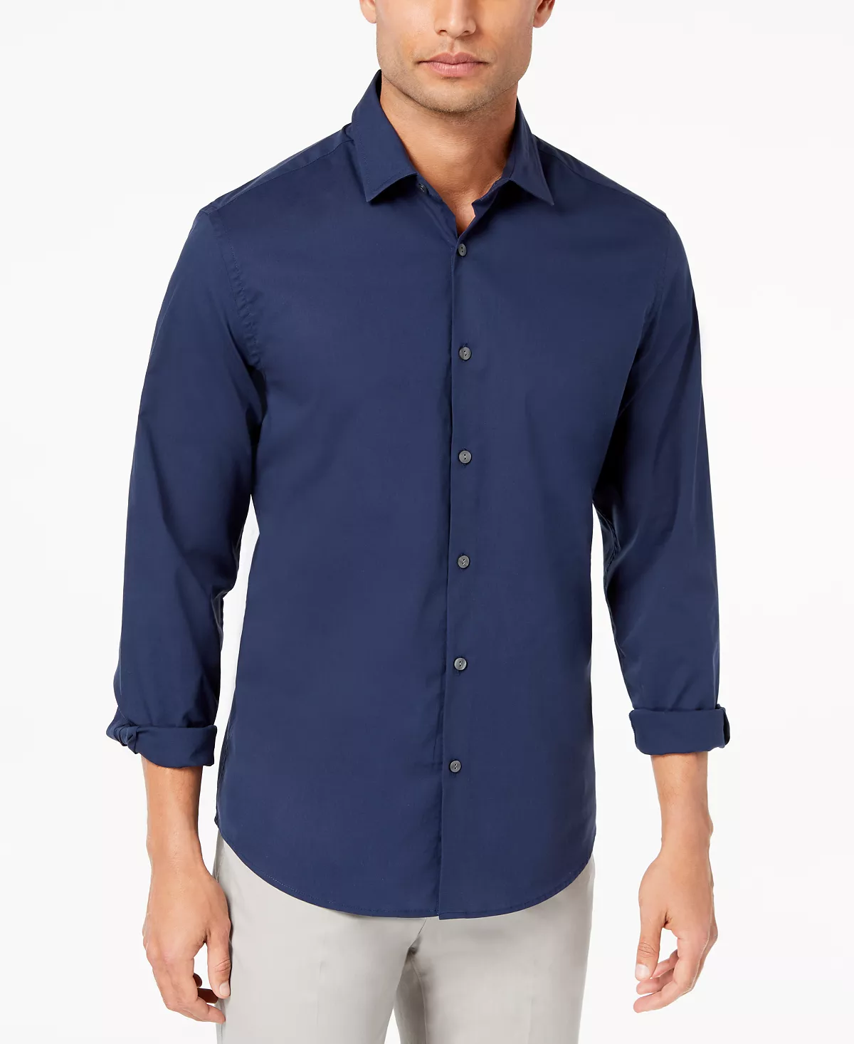 Men’s Stretch Modern Solid Shirt, Created For Macy's Alfani Men’s Stretch Modern Solid Shirt, Created For Macy's -macys shop