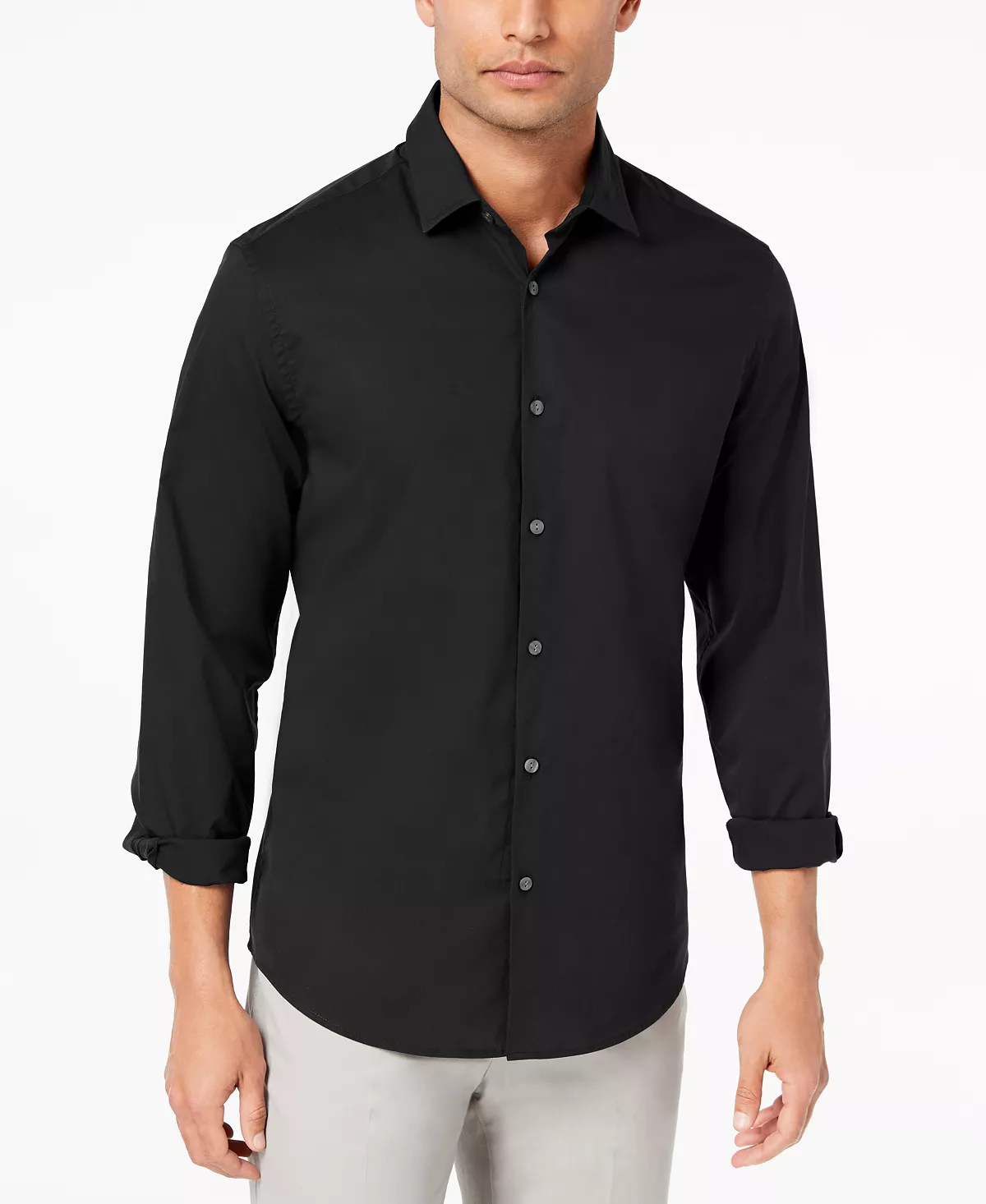 Men’s Stretch Modern Solid Shirt, Created For Macy's Alfani Men’s Stretch Modern Solid Shirt, Created For Macy's -macys shop