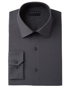 Alfani Men's Slim Fit 2-Way Stretch Performance Solid Dress Shirt, Created For Macy's